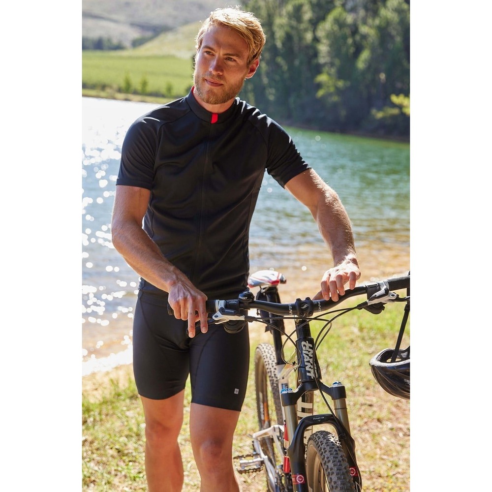 NWT Mountain Warehouse ISOCool Mens Black Active Short Sleeve Cycling Jersey 3XL